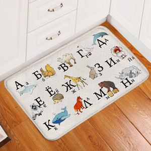 Slavic Alphabet White Door Mat