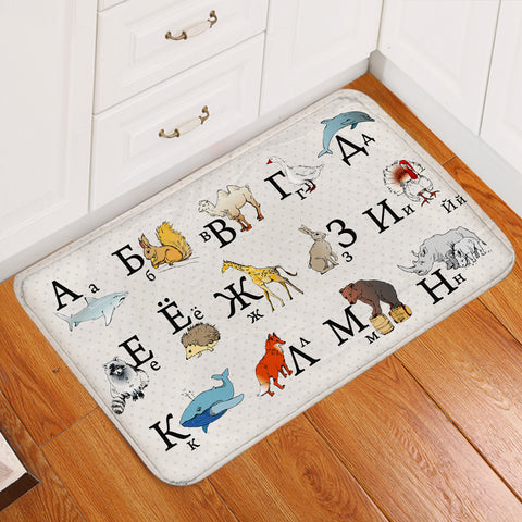 Image of Slavic Alphabet White Door Mat