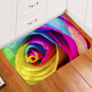 3D Multicolored Rose Petals Door Mat