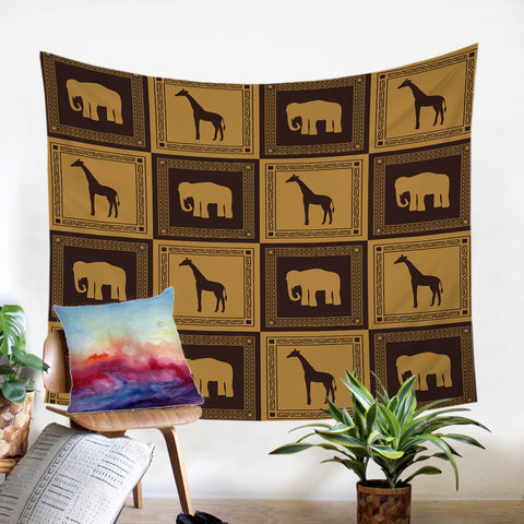 Image of Giraffe & Elephant Boxes SW2053 Tapestry