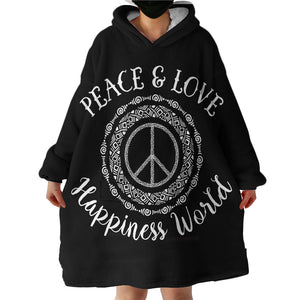 Peace & Love Sign SWLF0502 Hoodie Wearable Blanket