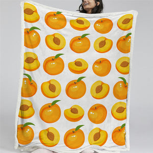 Peach Patterns Sherpa Fleece Blanket