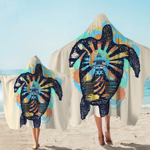 Lighthouse Turtle Shape Hooded Towel