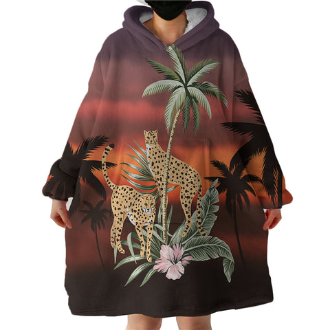 Image of Sunset Leopards SWLF2513 Hoodie Wearable Blanket