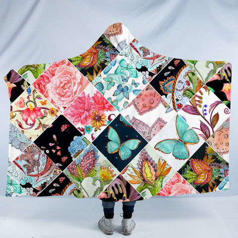 Image of Butterfly Tiles SW1177 Hooded Blanket