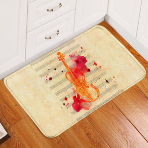 Fiery Violin Music Sheet Door Mat