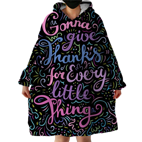 Image of Thankful Quote SWLF1836 Hoodie Wearable Blanket