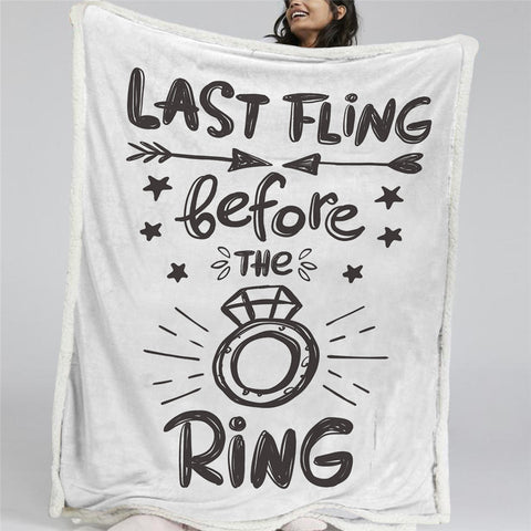 Image of Last Fling Before The Ring Sherpa Fleece Blanket