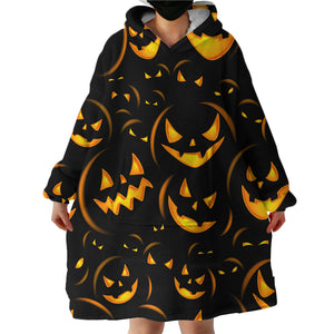 Carved Pumpkins SWLF1363 Hoodie Wearable Blanket