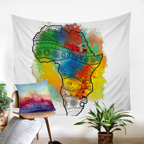 Image of Colored Africa Continent SW0832 Tapestry