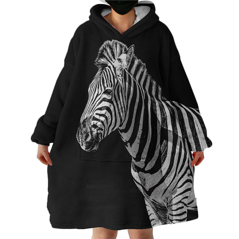 Image of B&W Zebra SWLF0507 Hoodie Wearable Blanket