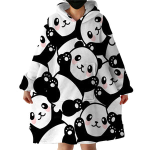 Panda Cubs SWLF0003 Hoodie Wearable Blanket