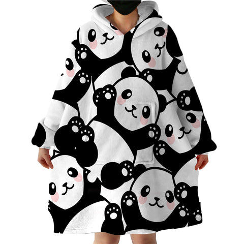 Image of Panda Cubs SWLF0003 Hoodie Wearable Blanket