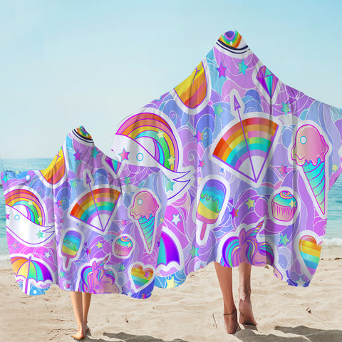 Image of Rainbow Icons Dreamy SW1555 Hooded Towel