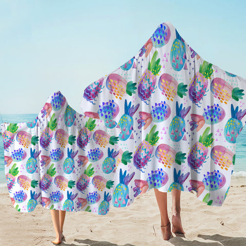 Image of Pineapple Patterns SW0748 Hooded Blanket