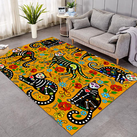 Image of X-rayed Cats Yellow SW0657 Rug