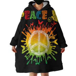 Peace Sign SWLF1899 Hoodie Wearable Blanket