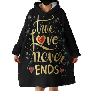 True Love Never Ends SWLF2072 Hoodie Wearable Blanket