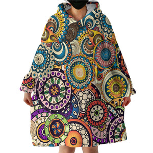 Stylized Circles SWLF0449 Hoodie Wearable Blanket