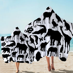 Animal Shadows Hooded Towel