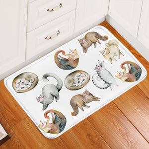 Fat Cat Patterns White Door Mat