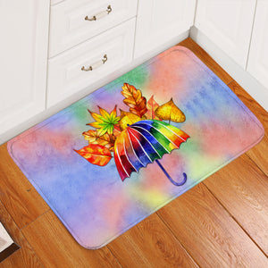 Umbrella Fall Leaves Door Mat