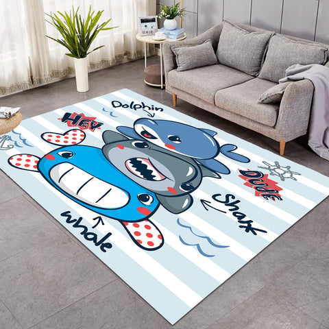 Image of Whale Dolphin Shark SW0054 Rug