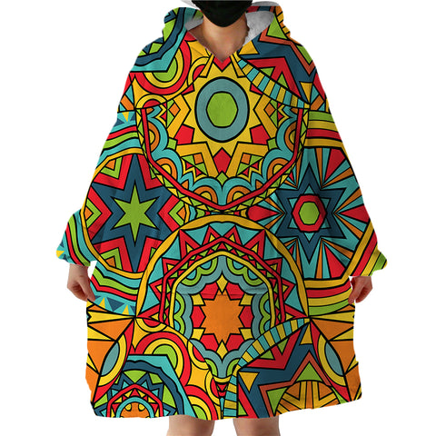 Image of Colorful Patterns SWLF1839 Hoodie Wearable Blanket