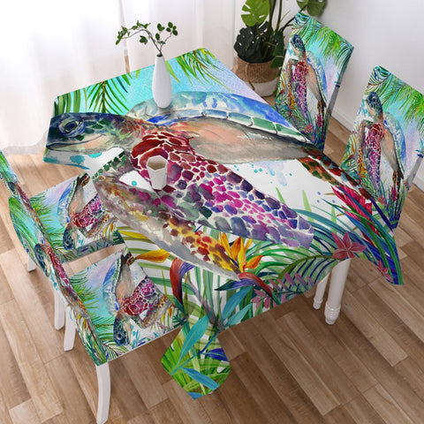 Image of The Original Tropical Sea Turtle Tablecloth - Beddingify