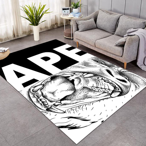 Image of Black & White Ape SW0843 Rug