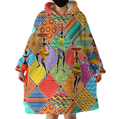 Image of Colorful African SWLF1182 Hoodie Wearable Blanket