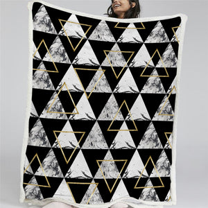 Minimalist Triangles Sherpa Fleece Blanket