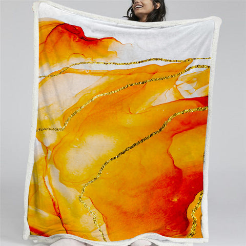 Image of Golden Marble Sherpa Fleece Blanket
