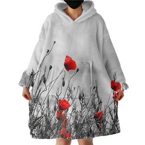 Red Poppies SWLF1640 Hoodie Wearable Blanket