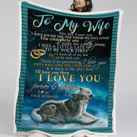 Image of To My Wife I Love You Forever Fleece Blanket SWMT9750