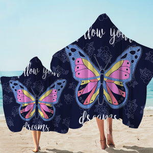 Follow Your Dream Butterfly Hooded Towel