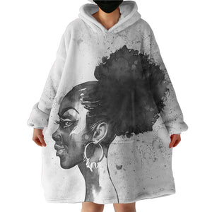 Afro Hair SWLF2078 Hoodie Wearable Blanket