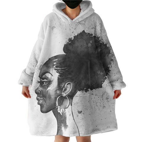 Image of Afro Hair SWLF2078 Hoodie Wearable Blanket