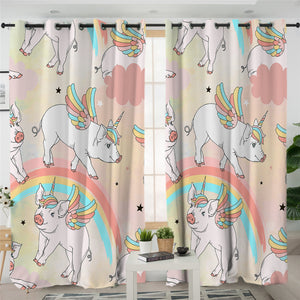 Unipig Rainbow Themed 2 Panel Curtains