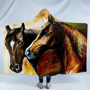 Oilpainted Horses SW1103 Hooded Blanket