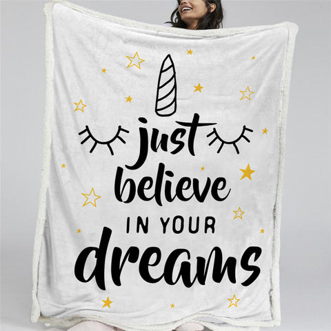 Image of Just Believe In Your Dream Sherpa Fleece Blanket - Beddingify