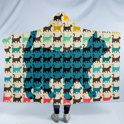Image of 50 Shades Of Cat SW0827 Hooded Blanket