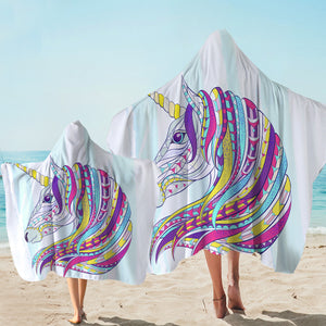 Unicorn's Colorful Mane Hooded Towel