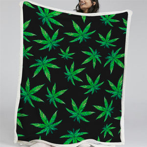 Maple Leaves Themed Sherpa Fleece Blanket