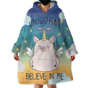 Unicorn Pig SWLF0009 Hoodie Wearable Blanket