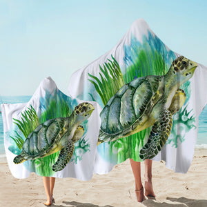 Turtle Seaweed Hooded Towel