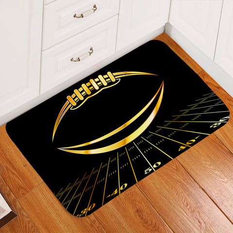 Image of Golden Football Black Door Mat