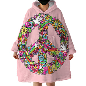 Peace Sign SWLF0445 Hoodie Wearable Blanket