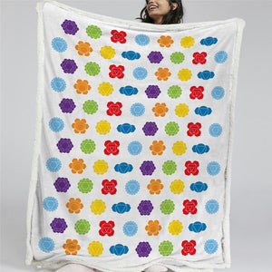 Chakra Icons Themed Sherpa Fleece Blanket