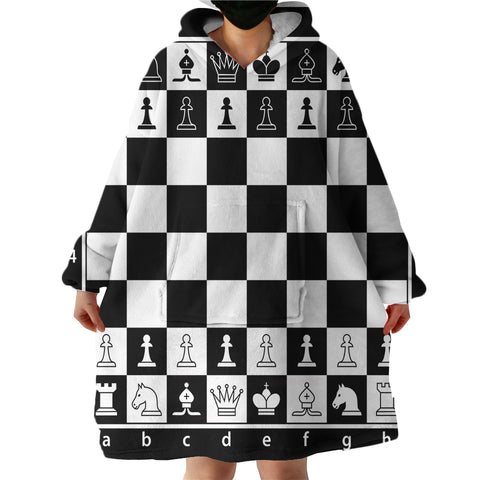 Image of Chessboard SWLF1104 Hoodie Wearable Blanket